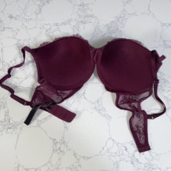 Maroon Victoria Secret Push Up 34C Bra - Picture 2 of 3